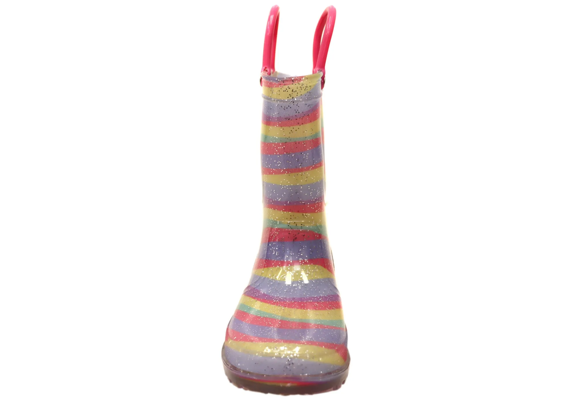 Jellies Regenbogen Streifen Licht Baby Kleinkind Kinder Leuchtende Gummistiefel Grosby Schuhe