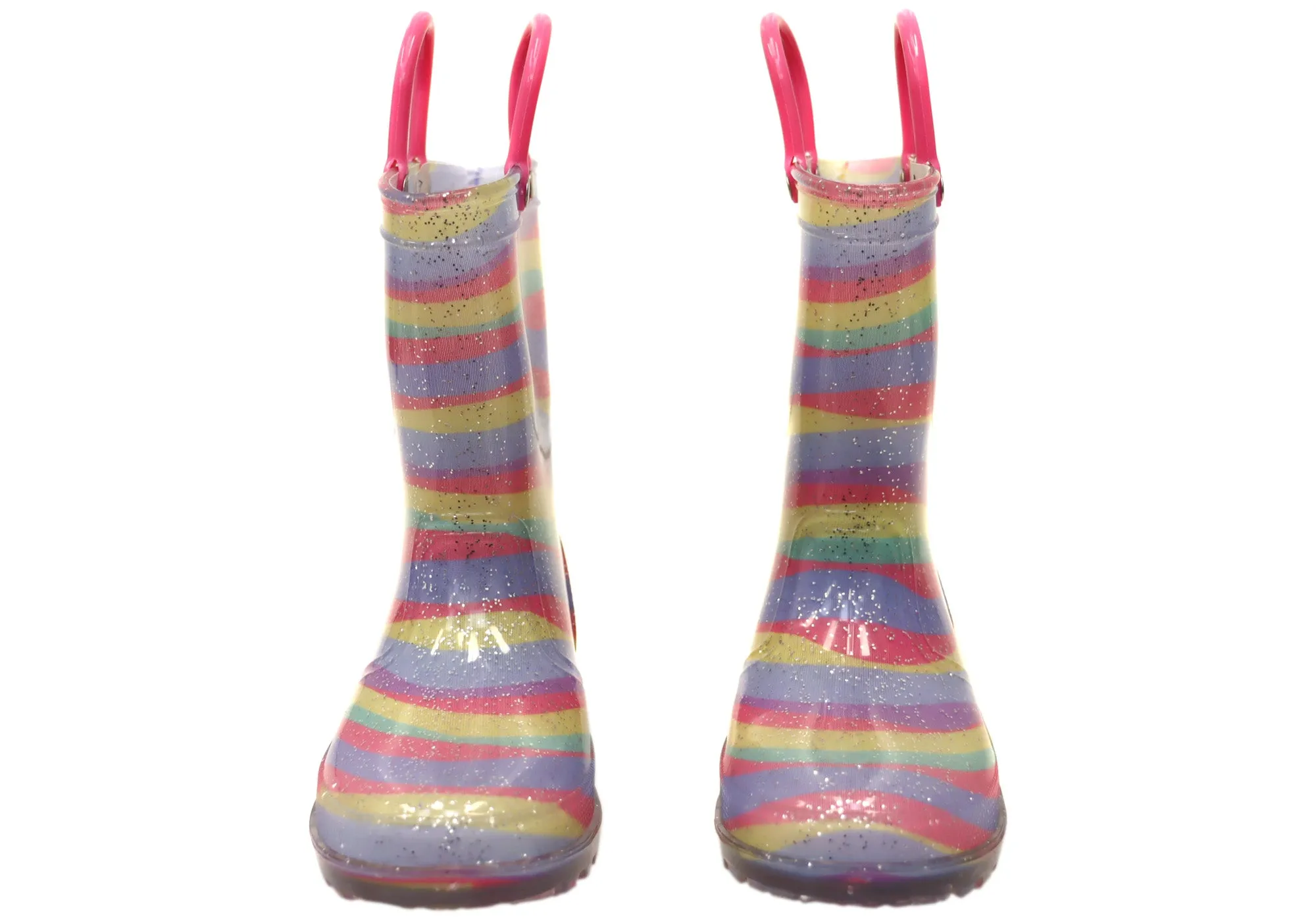 Jellies Regenbogen Streifen Licht Baby Kleinkind Kinder Leuchtende Gummistiefel Grosby Schuhe