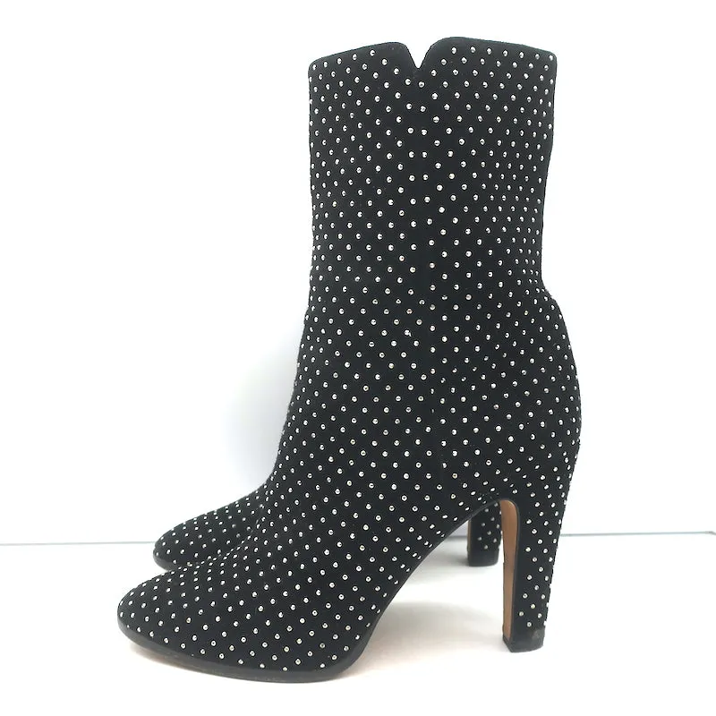 Jimmy Choo Tari Stiefeletten mit Nieten Schwarz Wildleder Größe 39.5