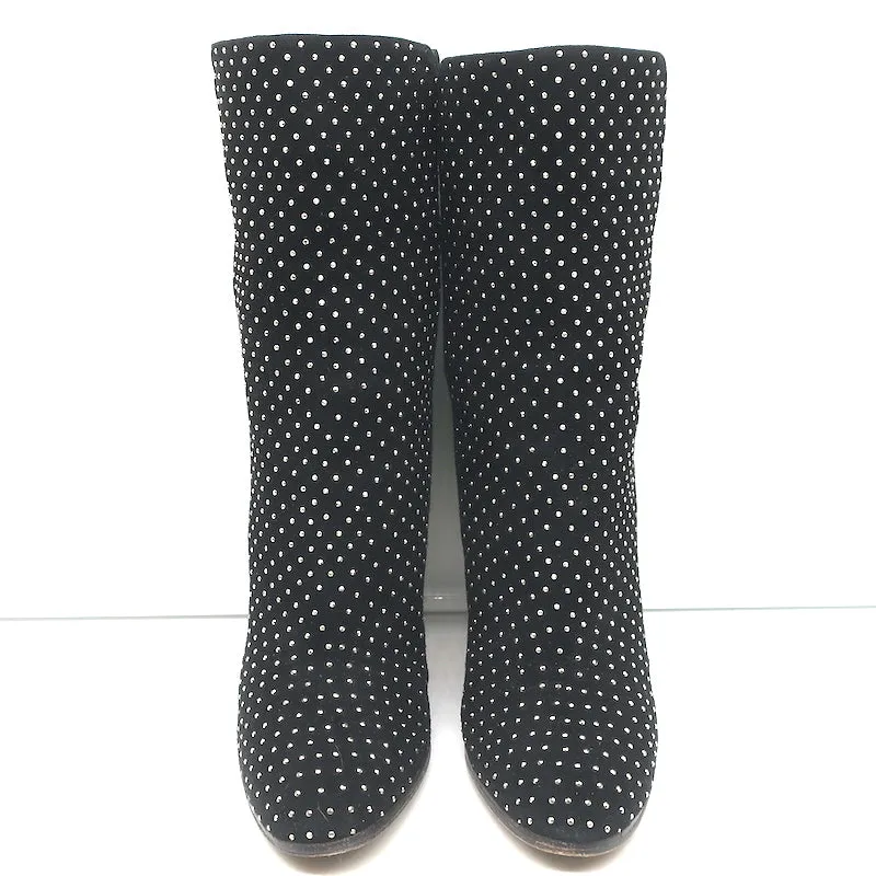 Jimmy Choo Tari Stiefeletten mit Nieten Schwarz Wildleder Größe 39.5