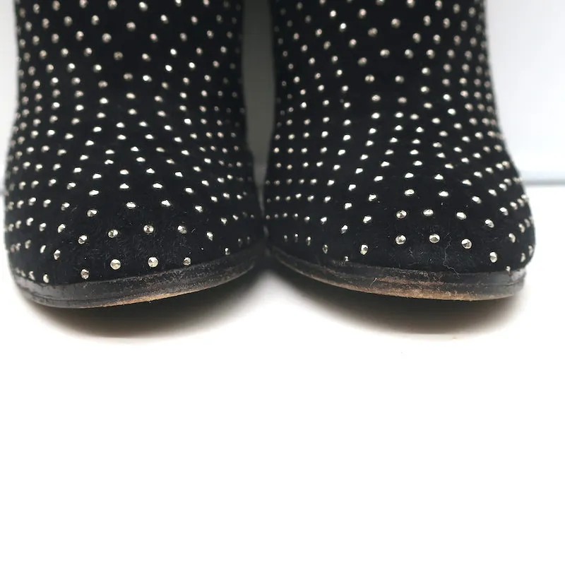 Jimmy Choo Tari Stiefeletten mit Nieten Schwarz Wildleder Größe 39.5