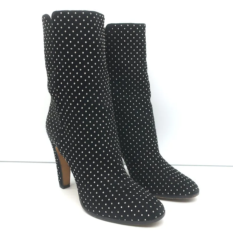 Jimmy Choo Tari Stiefeletten mit Nieten Schwarz Wildleder Größe 39.5