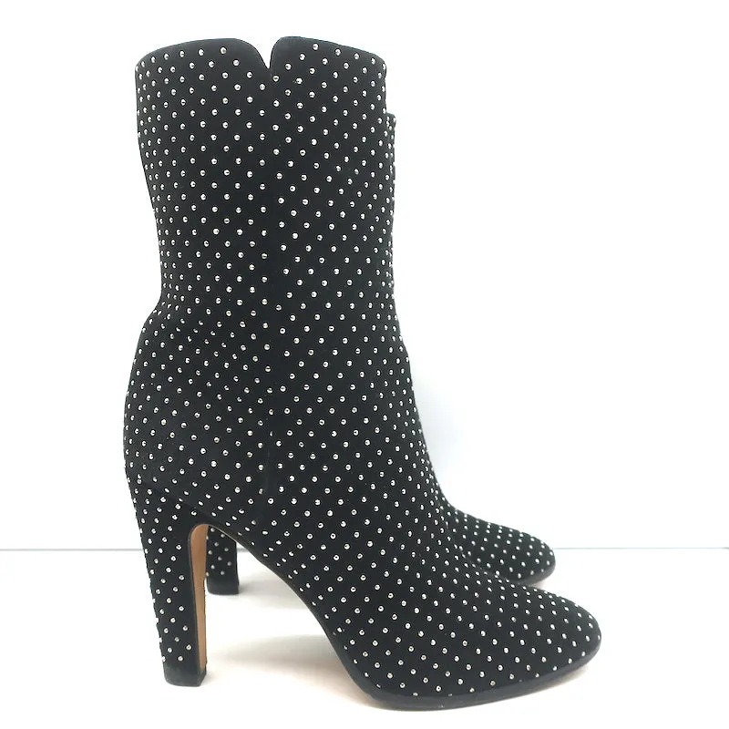 Jimmy Choo Tari Stiefeletten mit Nieten Schwarz Wildleder Größe 39.5