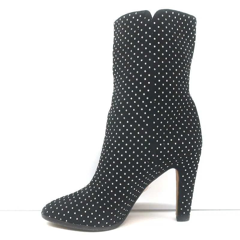Jimmy Choo Tari Stiefeletten mit Nieten Schwarz Wildleder Größe 39.5