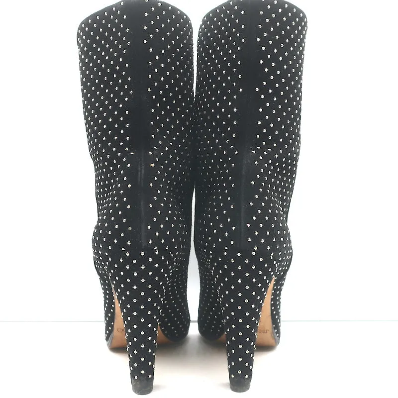 Jimmy Choo Tari Stiefeletten mit Nieten Schwarz Wildleder Größe 39.5