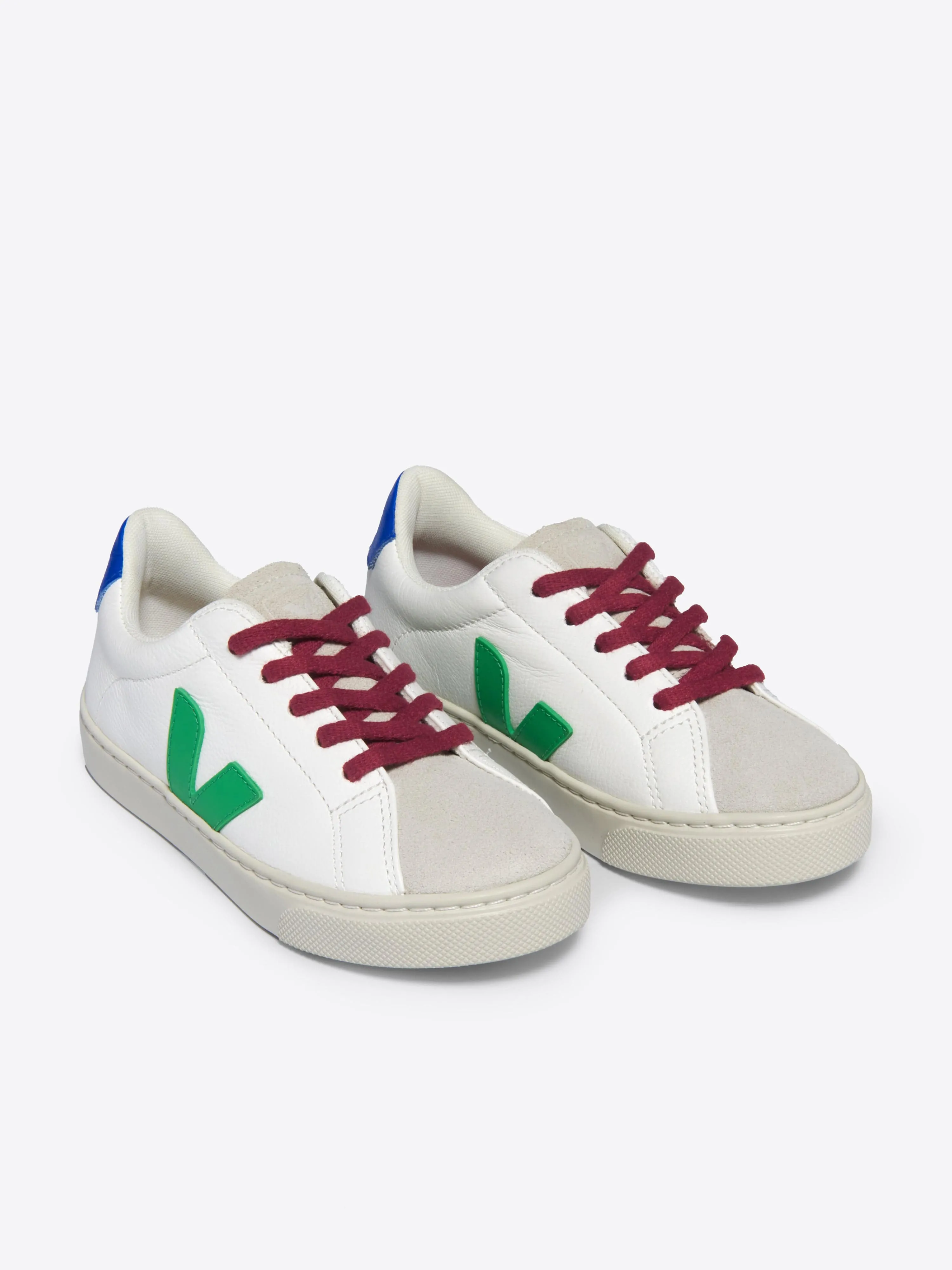 Kinder-Schnürsenkel-Ledersportschuhe Esplar in Weiß