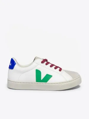 Kinder-Schnürsenkel-Ledersportschuhe Esplar in Weiß
