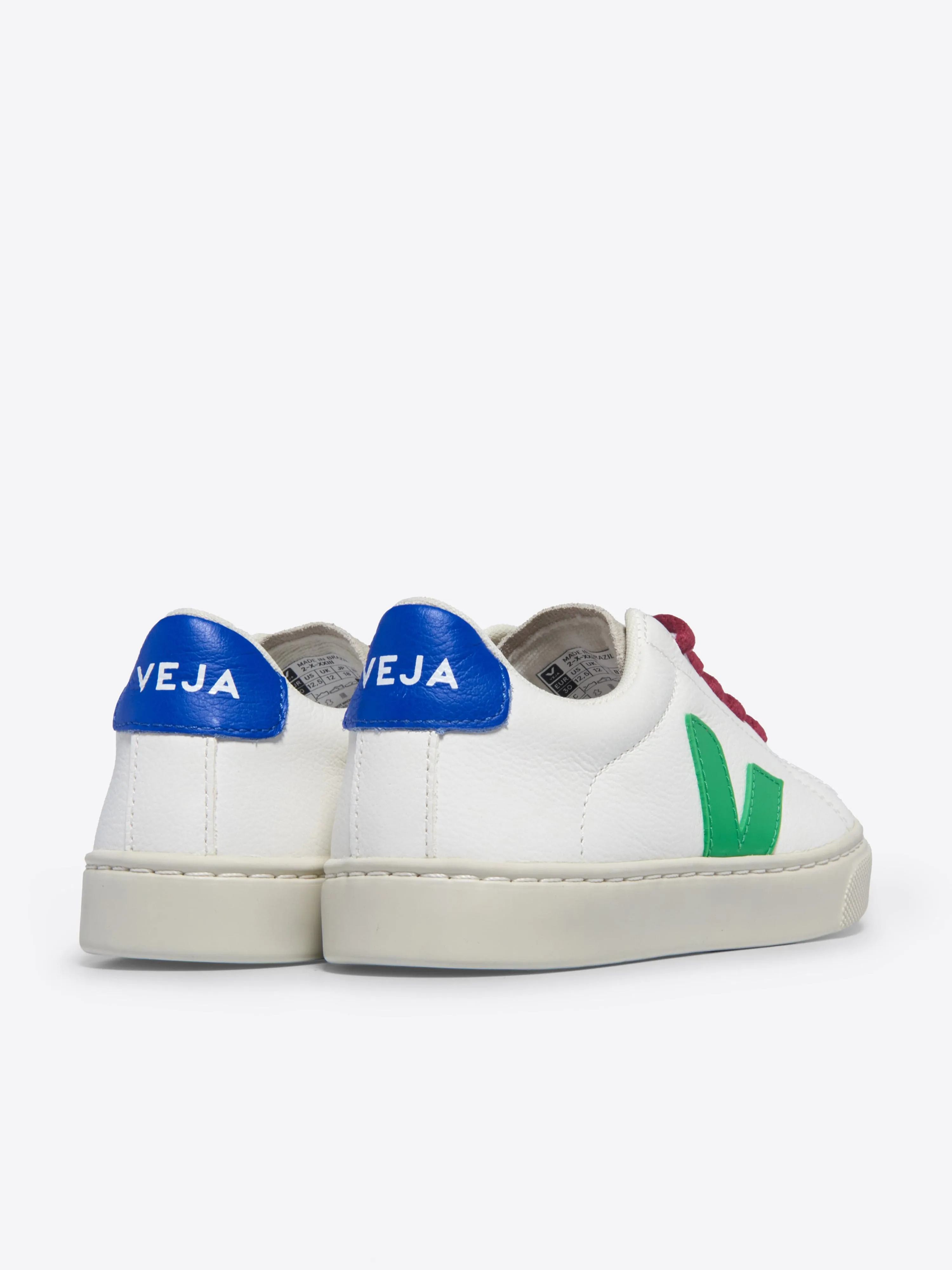 Kinder-Schnürsenkel-Ledersportschuhe Esplar in Weiß