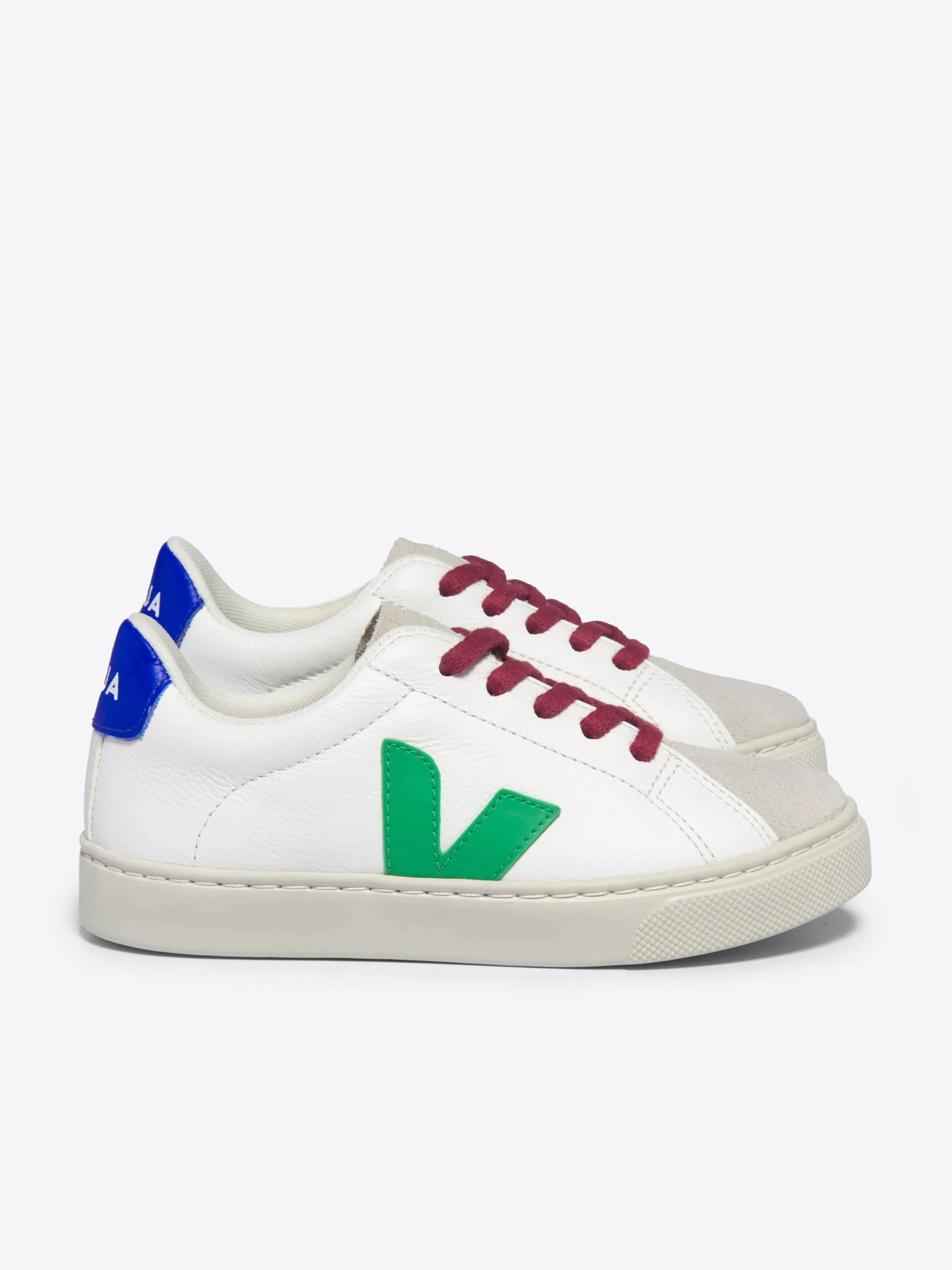 Kinder-Schnürsenkel-Ledersportschuhe Esplar in Weiß