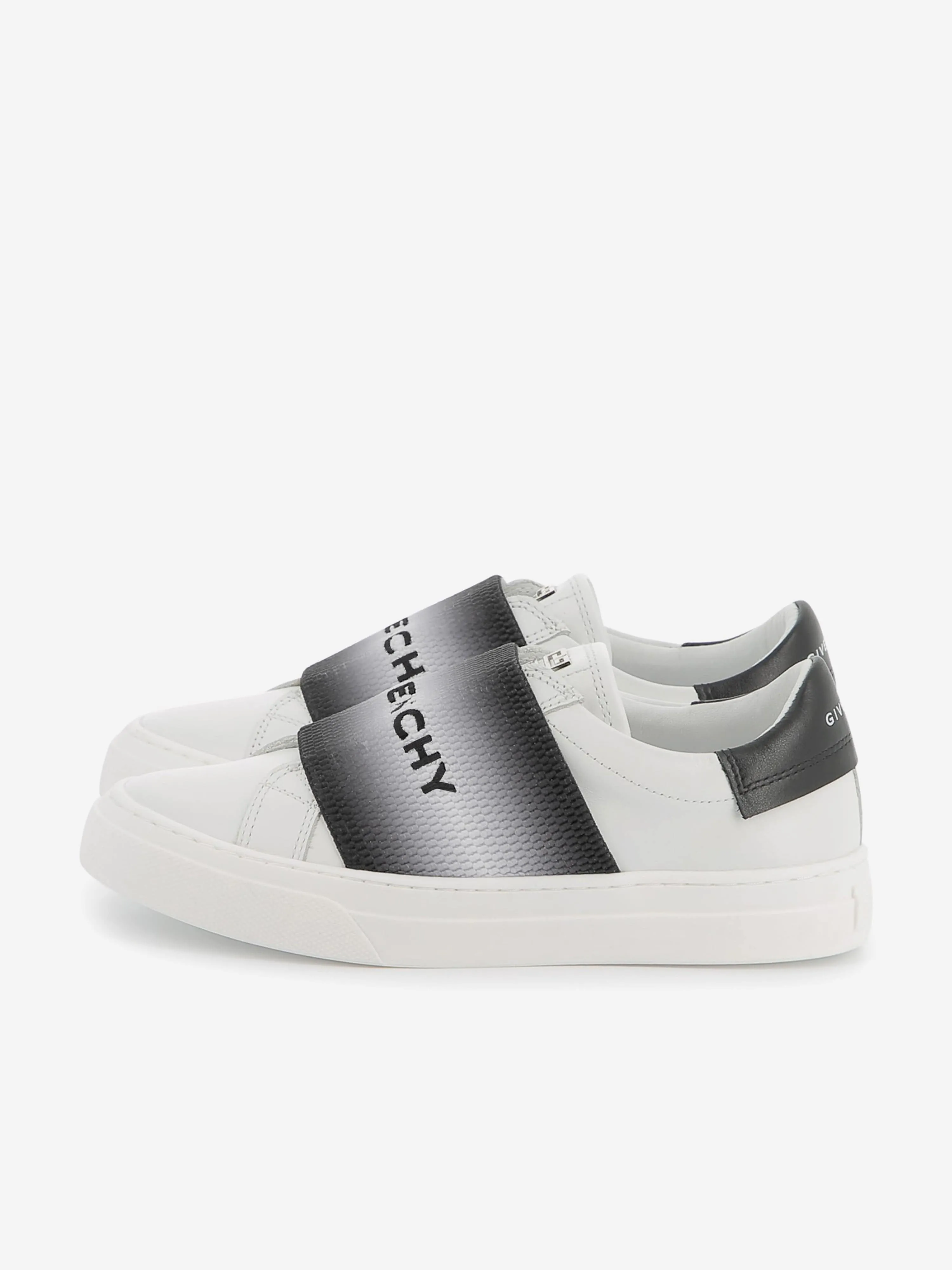 Kinder Leder Turnschuhe mit besticktem Logo in Schwarz