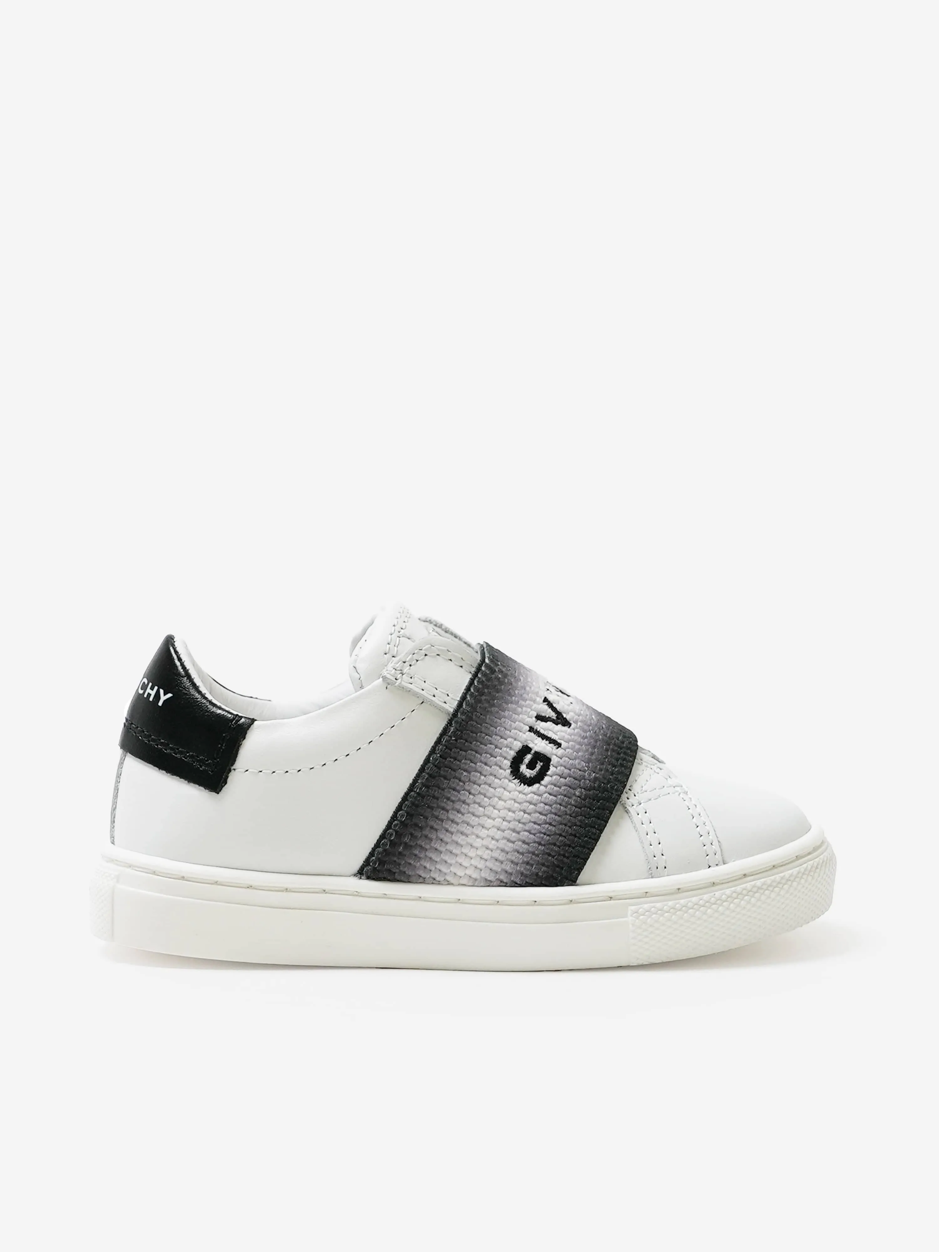 Kinder Leder Turnschuhe mit besticktem Logo in Schwarz