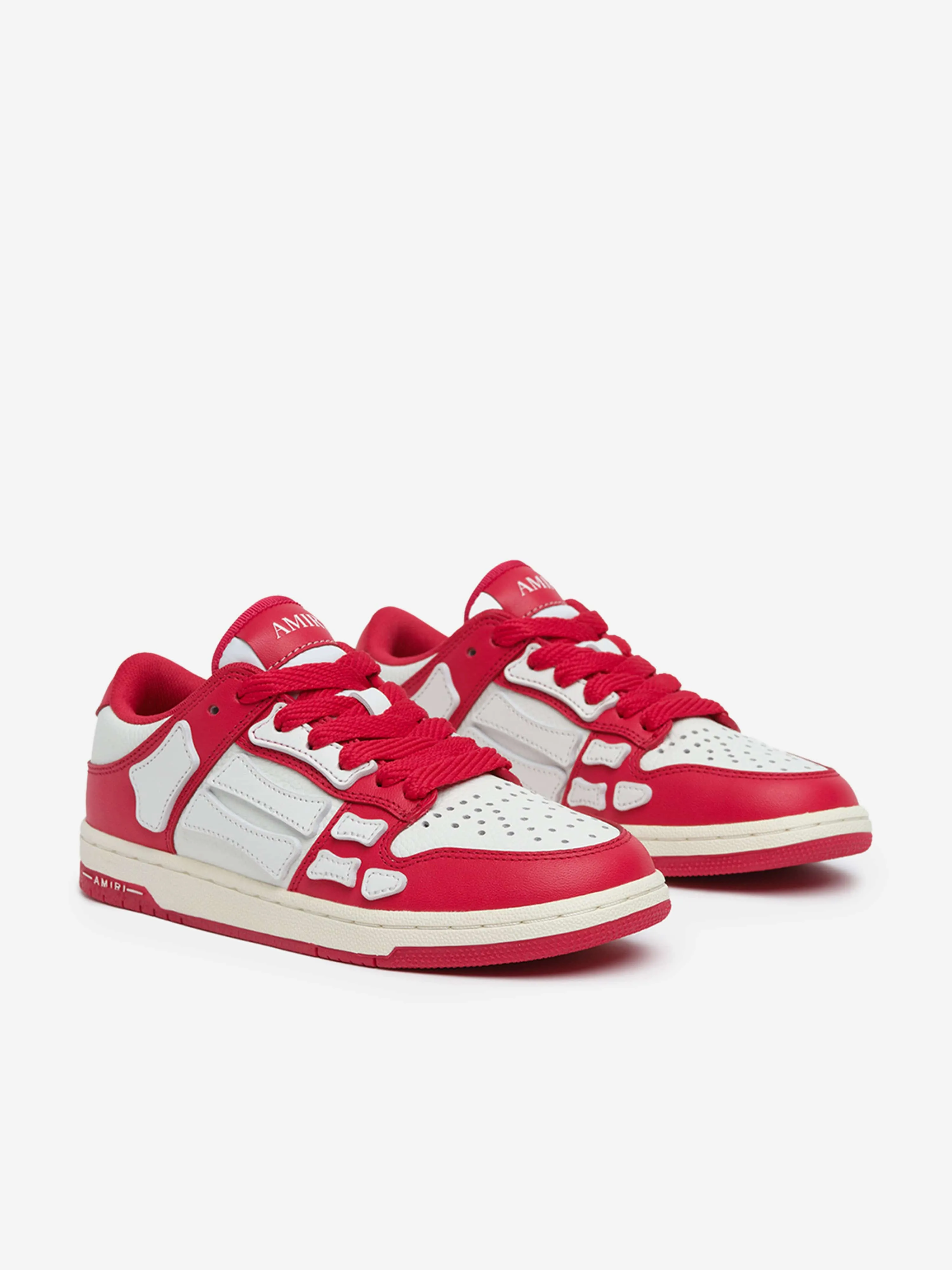 Kinder Leder Skel Top Low Turnschuhe in Rot