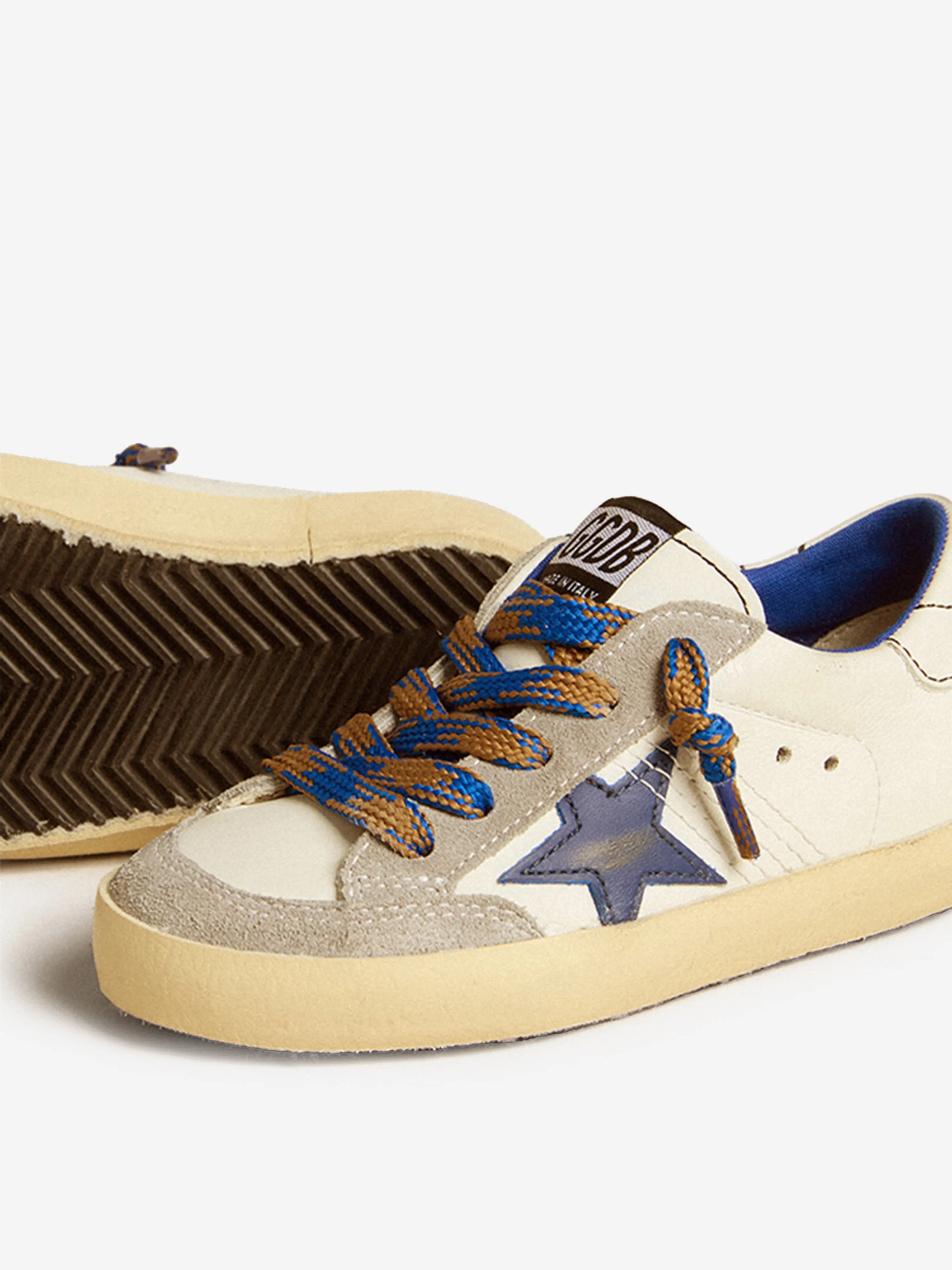 Kinder Leder Super-Star Penstar Classic Turnschuhe in Weiß