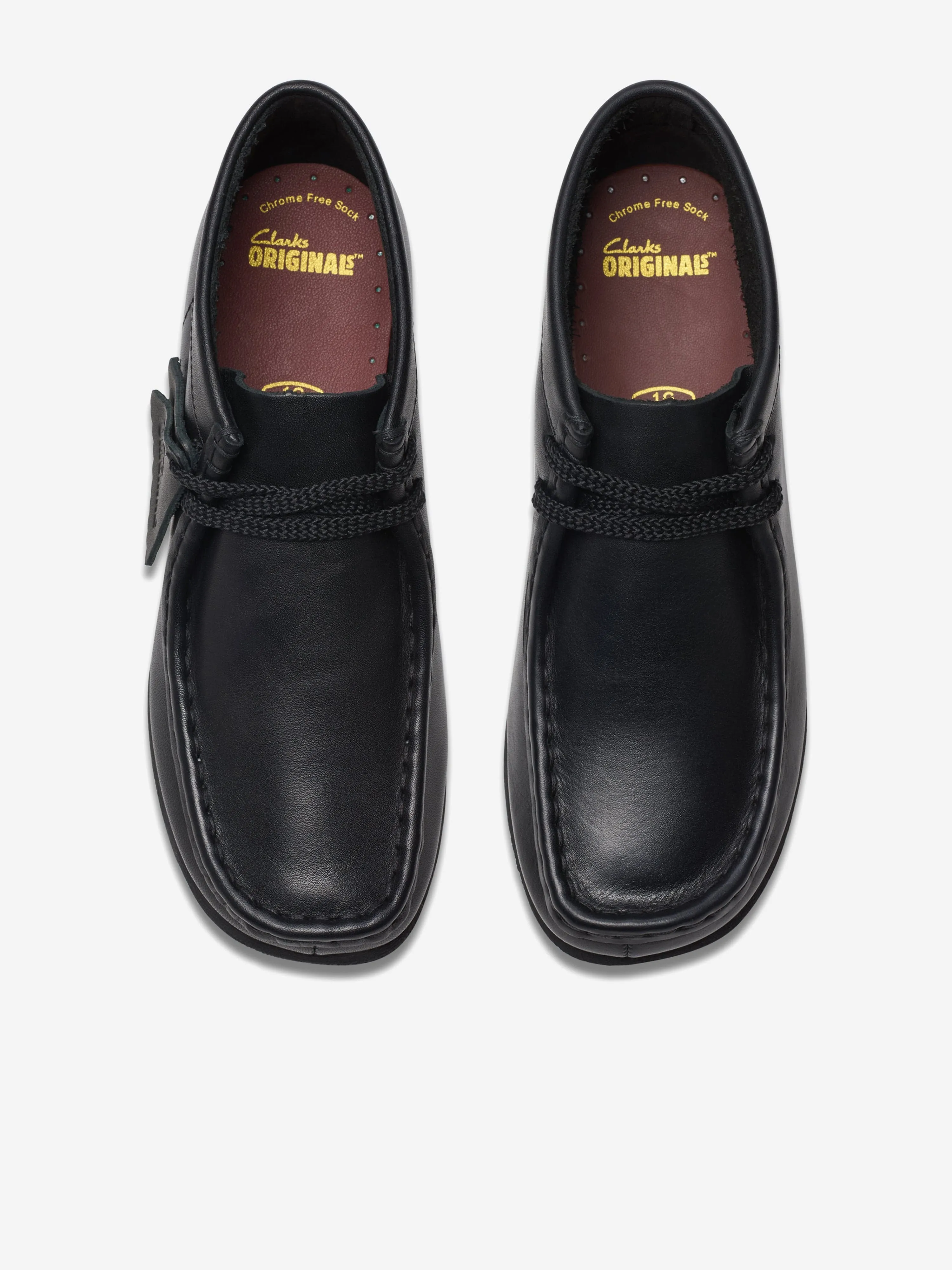 Kinder Wallabee Stiefel aus Leder in Schwarz