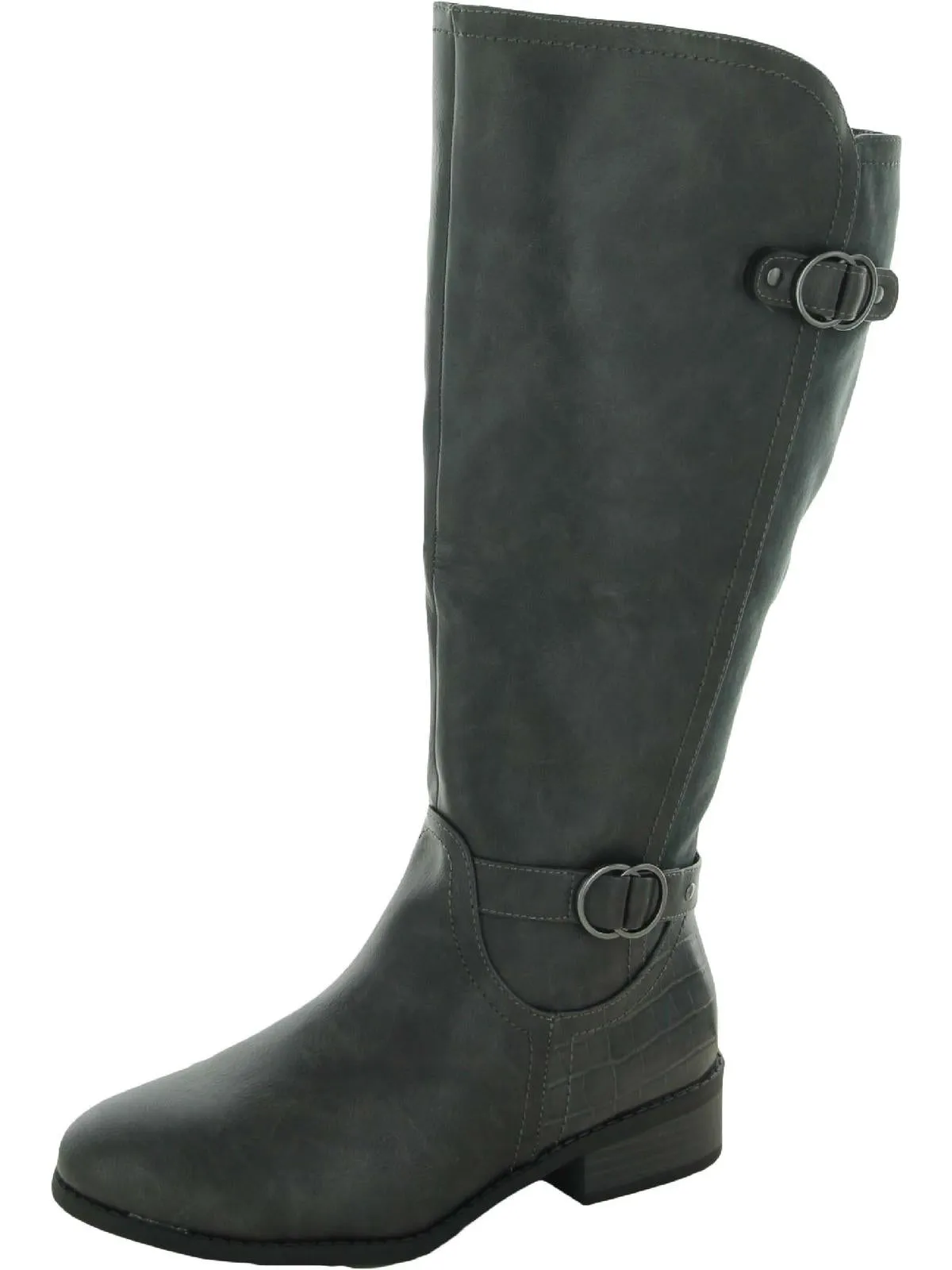 Leandraa Damen Kunstleder Reitstiefel Kniestiefel Ecco Schuhe
