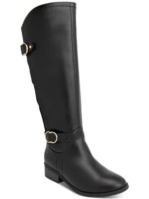 Leandraa Damen Kunstleder Reitstiefel Kniestiefel Ecco Schuhe