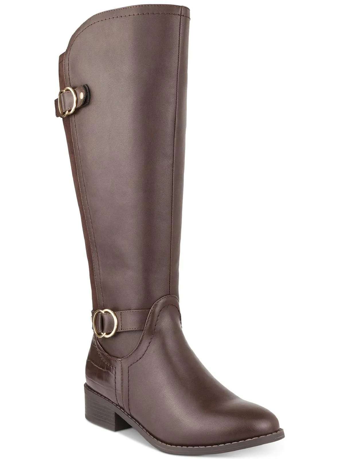 Leandraa Damen Kunstleder Reitstiefel Kniestiefel Ecco Schuhe