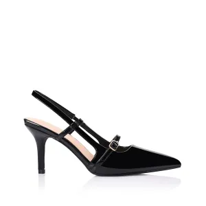 Leia Slingback Pumps - Schwarz Lack