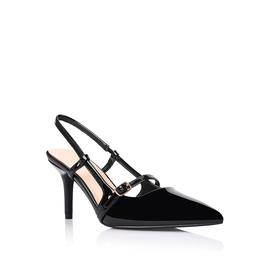Leia Slingback Pumps - Schwarz Lack