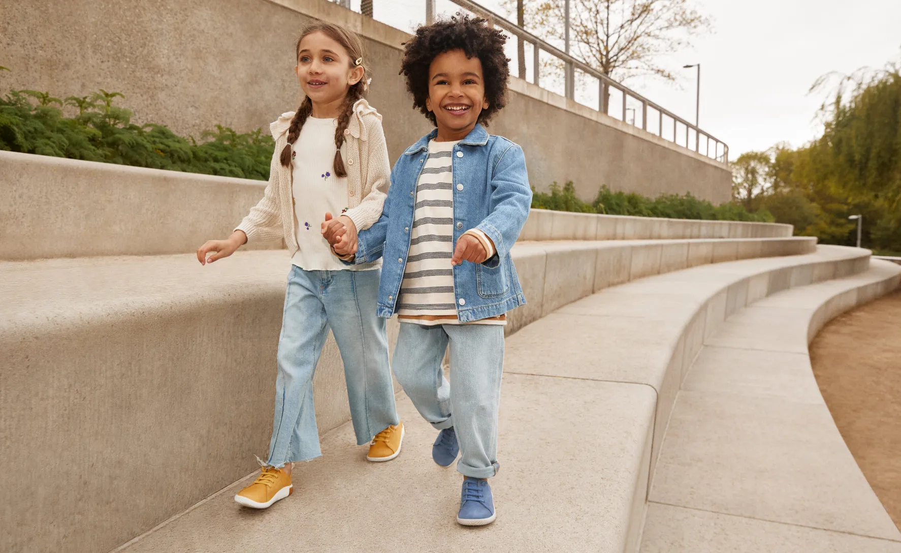 KNX Ledersneaker für Kleinkinder | Narzisse/Sternenweiß