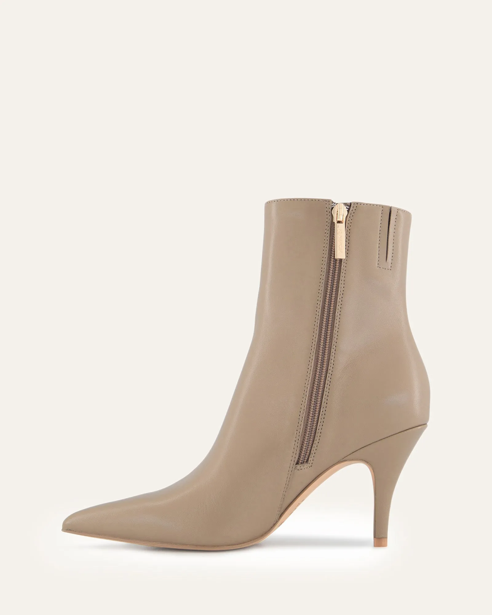 LOTTIE STIEFELETTEN MITTELHOHEM SCHAFT IN TAUPELEDER