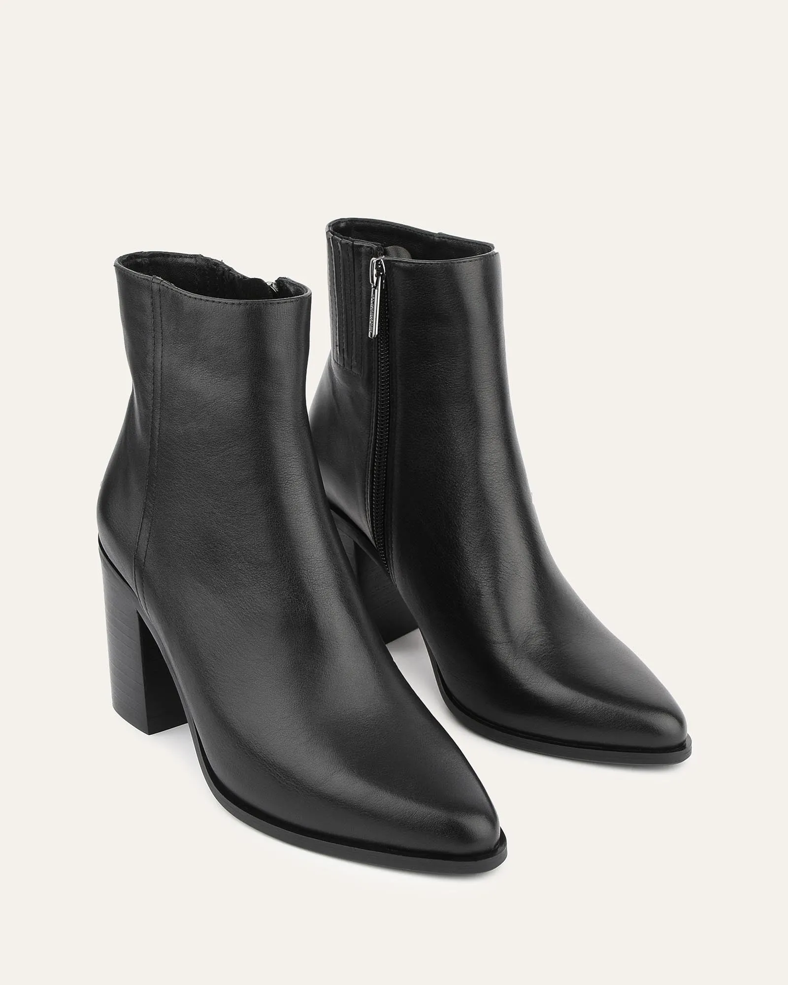 LUNA HIGH ANKLE STIEFEL SCHWARZES LEDER