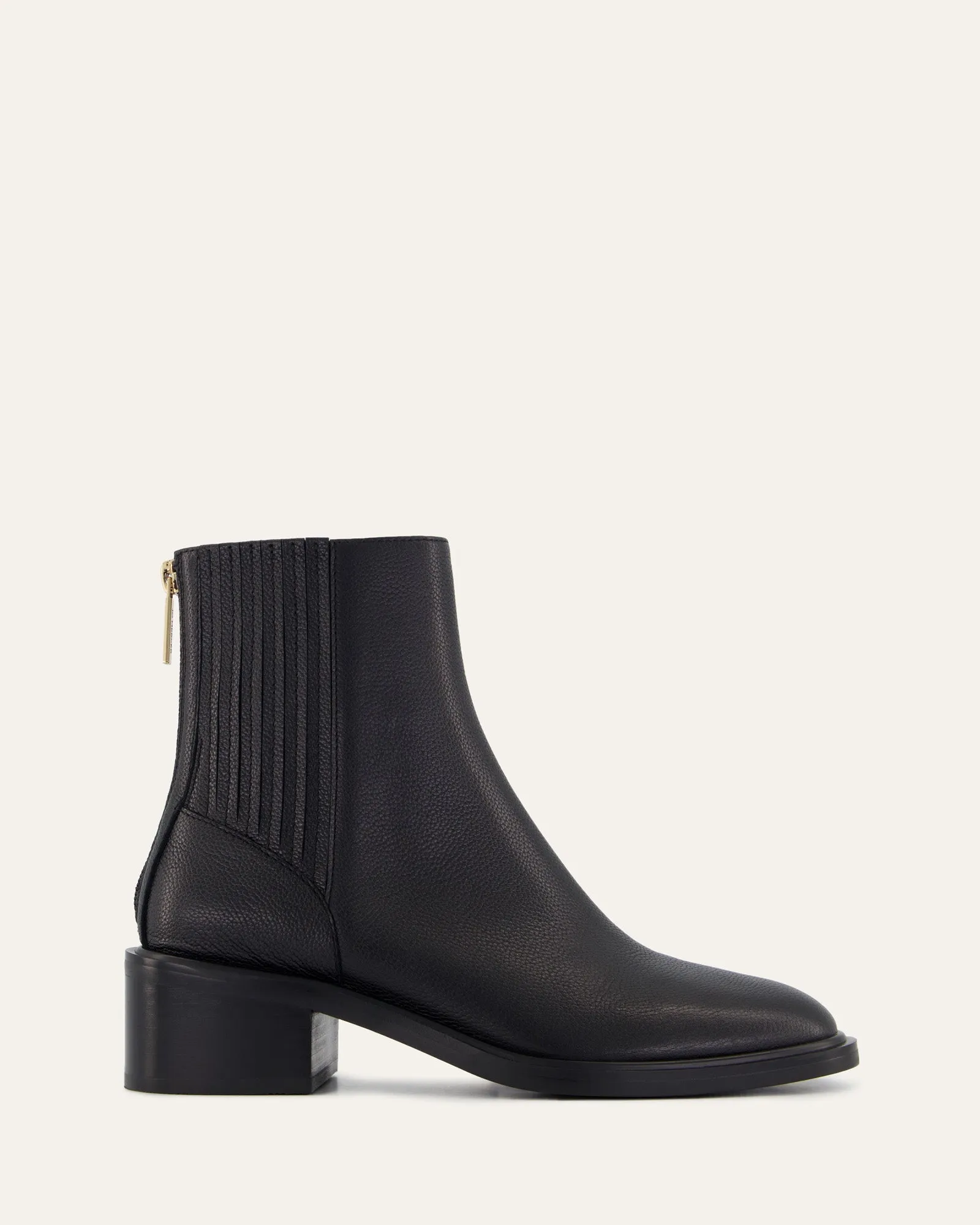 MASON FLACHE KNÖCHELSTIEFEL AUS SCHWARZEM LEDER