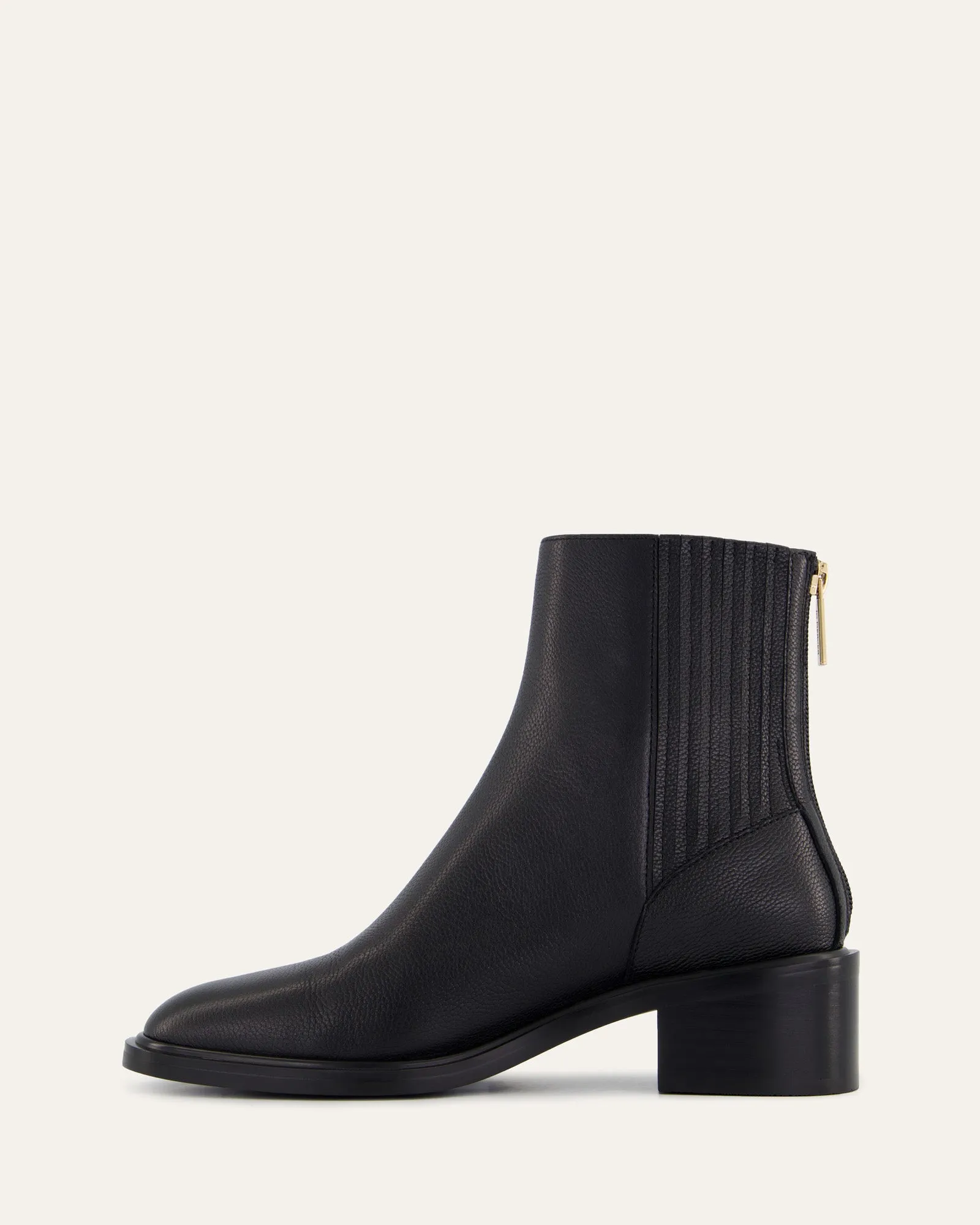 MASON FLACHE KNÖCHELSTIEFEL AUS SCHWARZEM LEDER