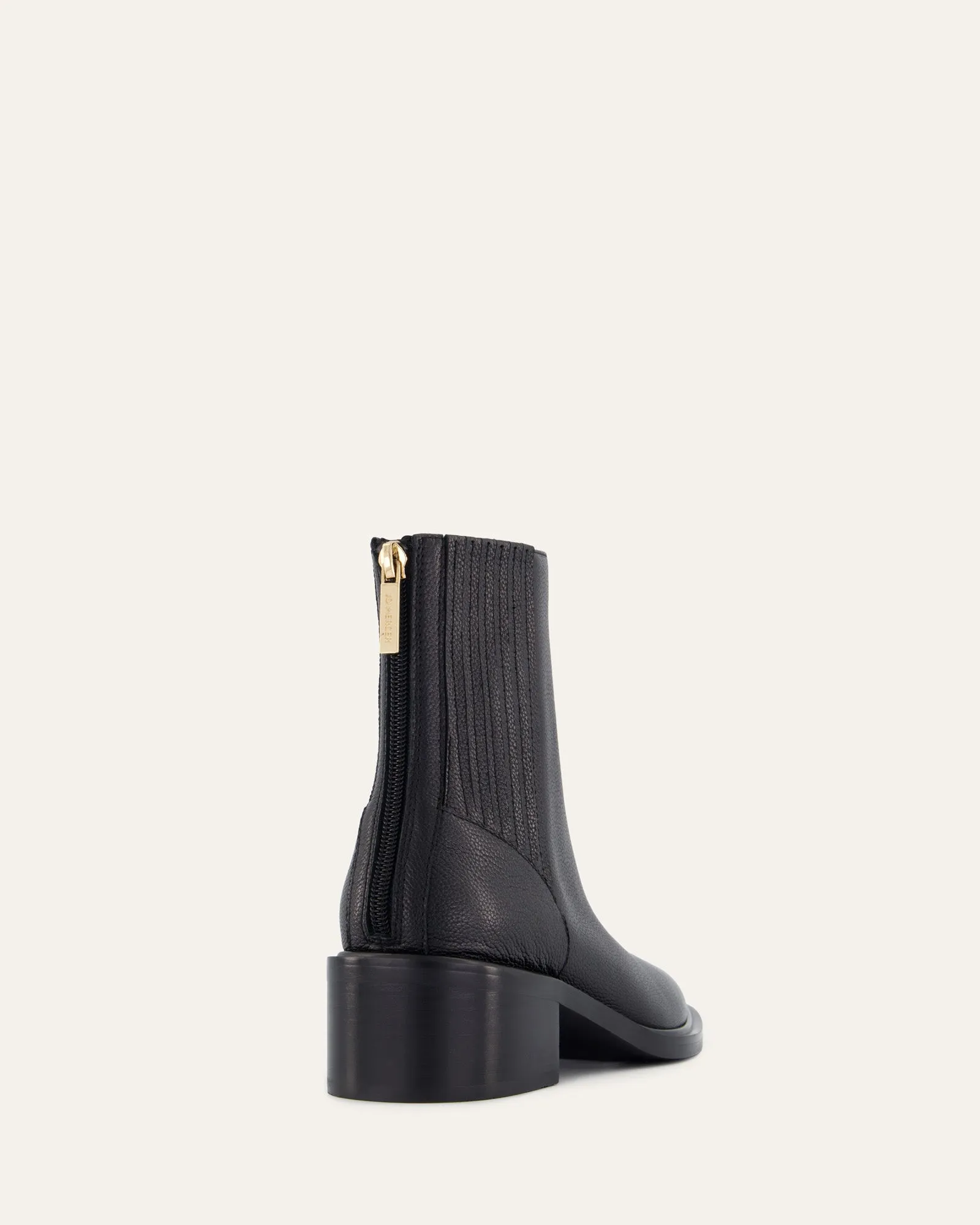 MASON FLACHE KNÖCHELSTIEFEL AUS SCHWARZEM LEDER