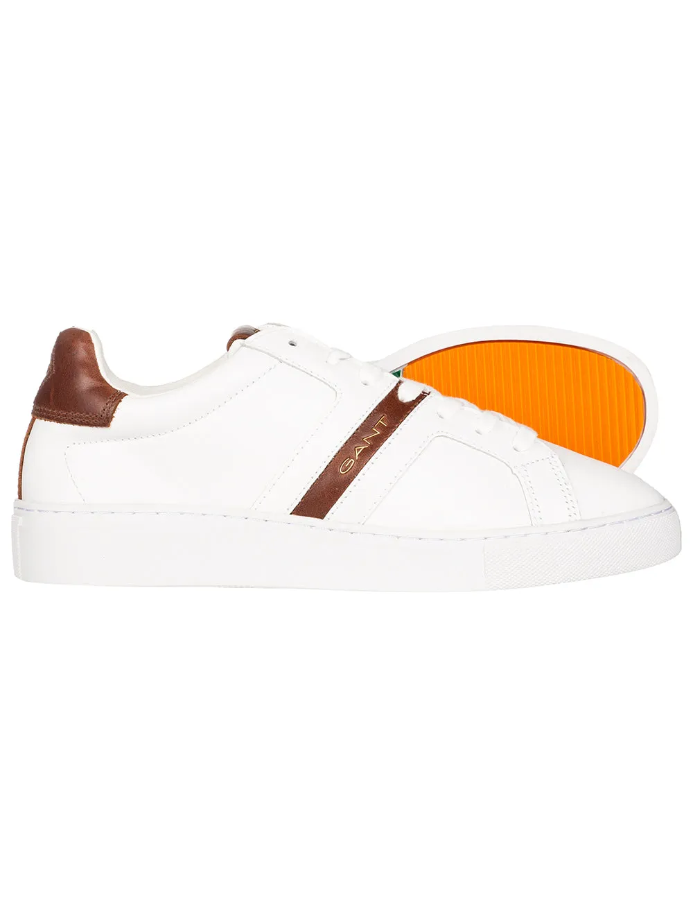 McJulien Leder-Sneaker Weiß Cognac