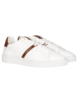 McJulien Leder-Sneaker Weiß Cognac