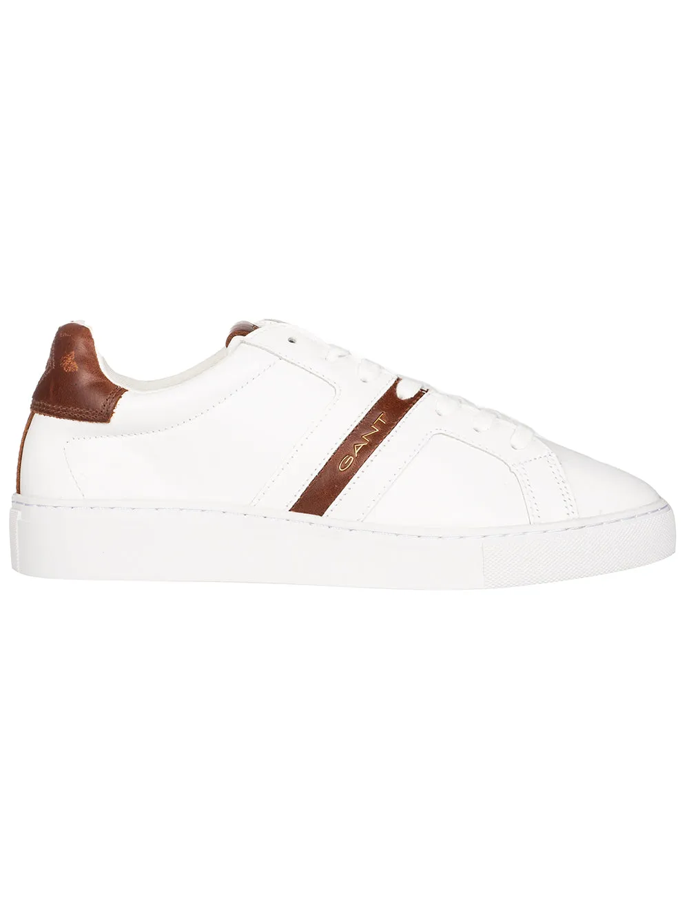 McJulien Leder-Sneaker Weiß Cognac