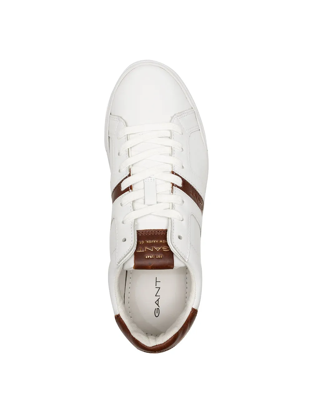 McJulien Leder-Sneaker Weiß Cognac