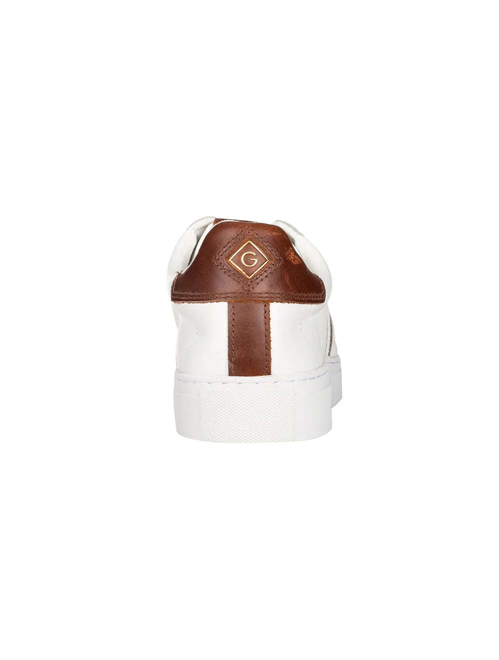 McJulien Leder-Sneaker Weiß Cognac