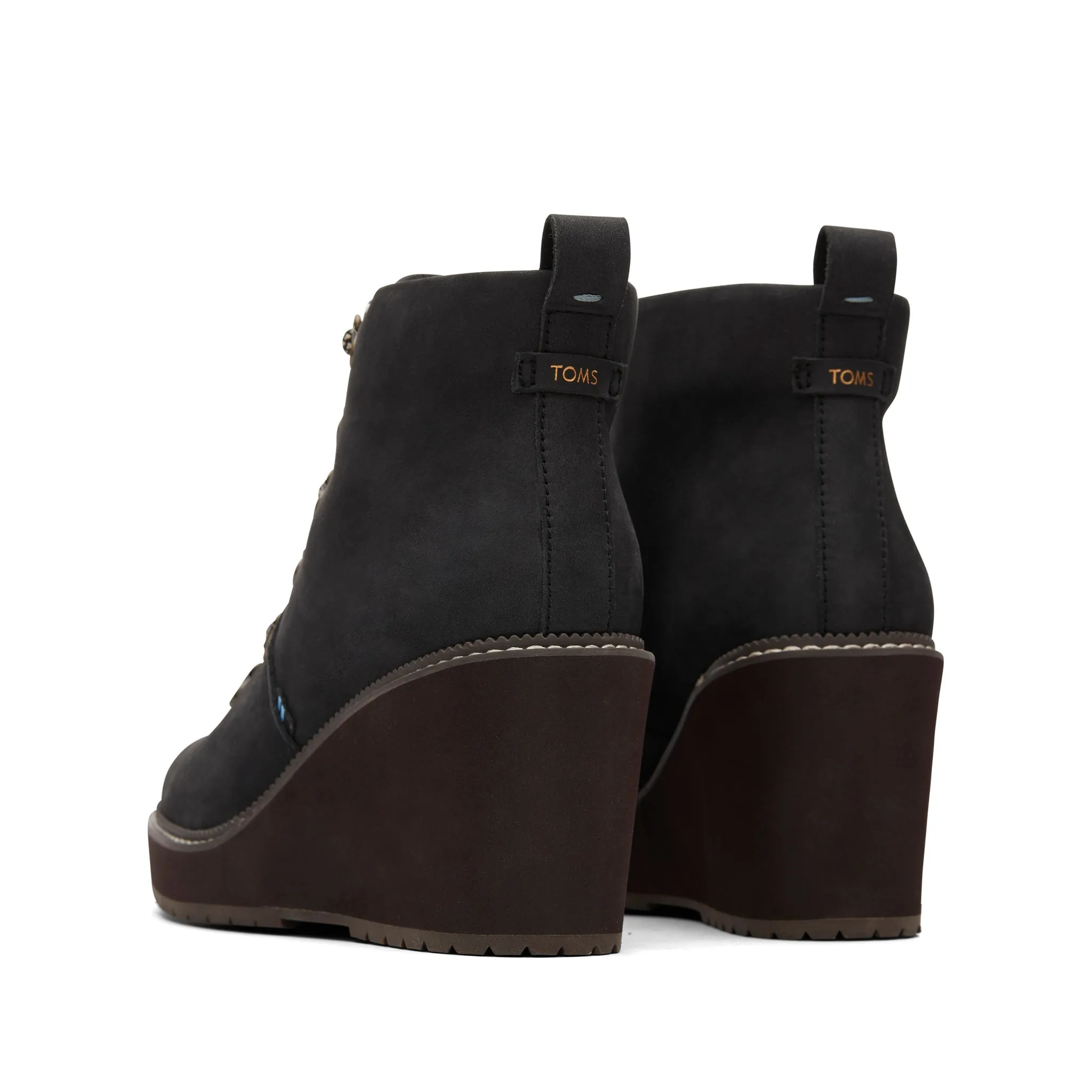 Melrose Black wasserfester Schnürstiefel mit Keilabsatz