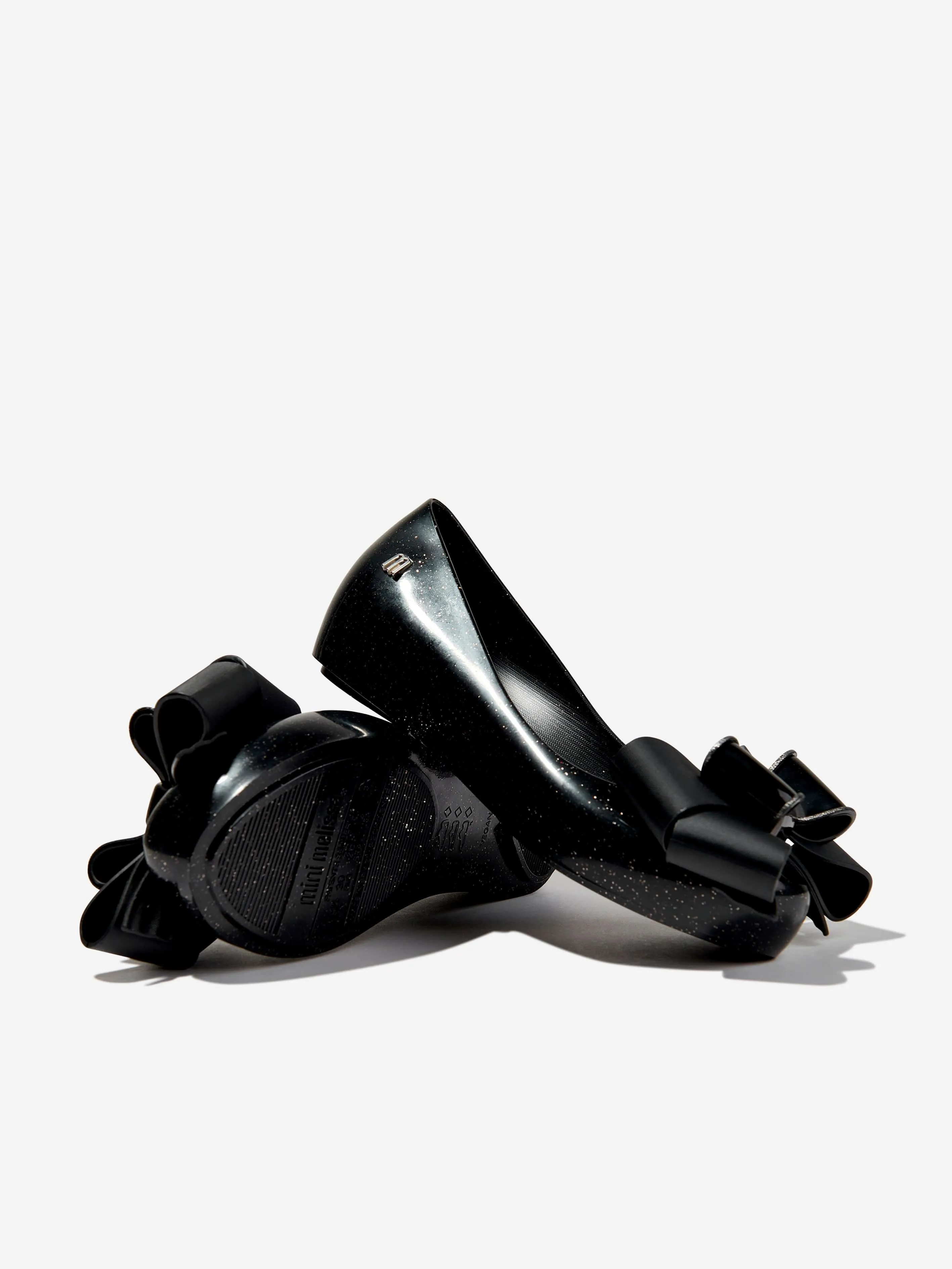Mini Melissa Mädchen Mini Ultragirl Ballerinas mit großer Schleife in Schwarz