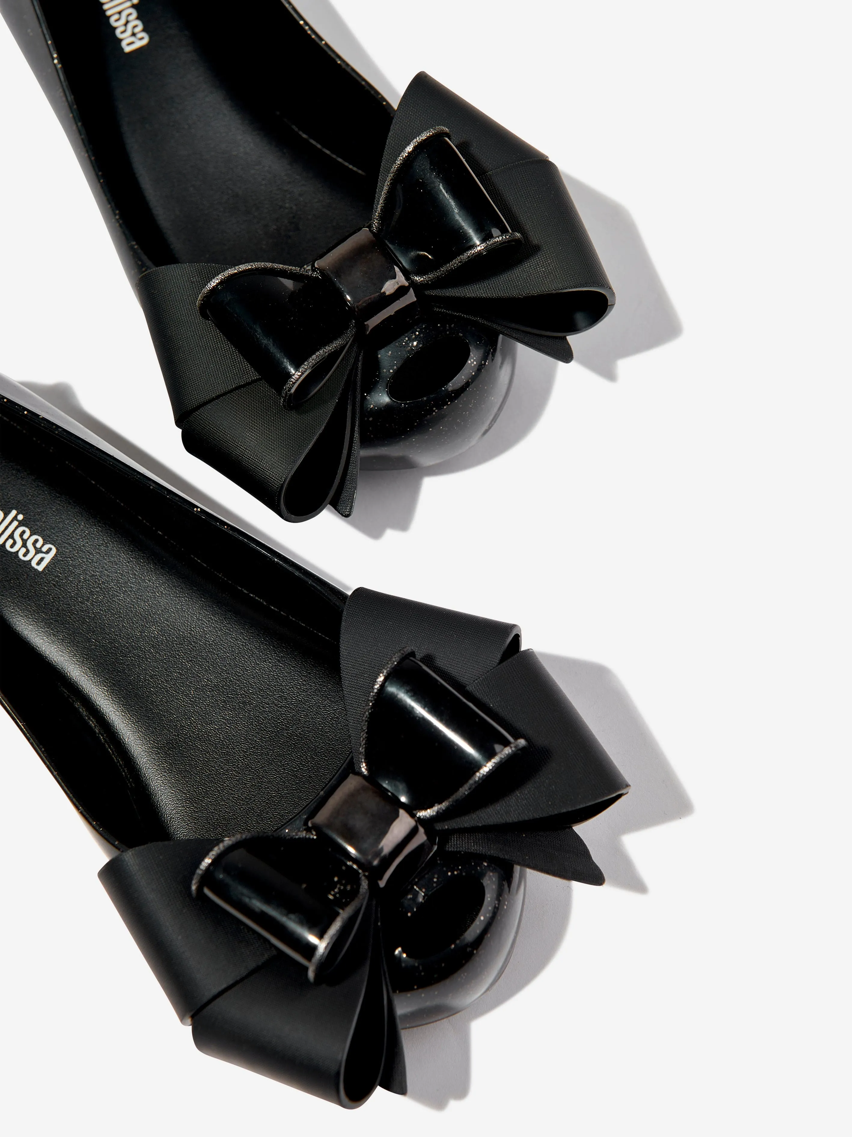 Mini Melissa Mädchen Mini Ultragirl Ballerinas mit großer Schleife in Schwarz