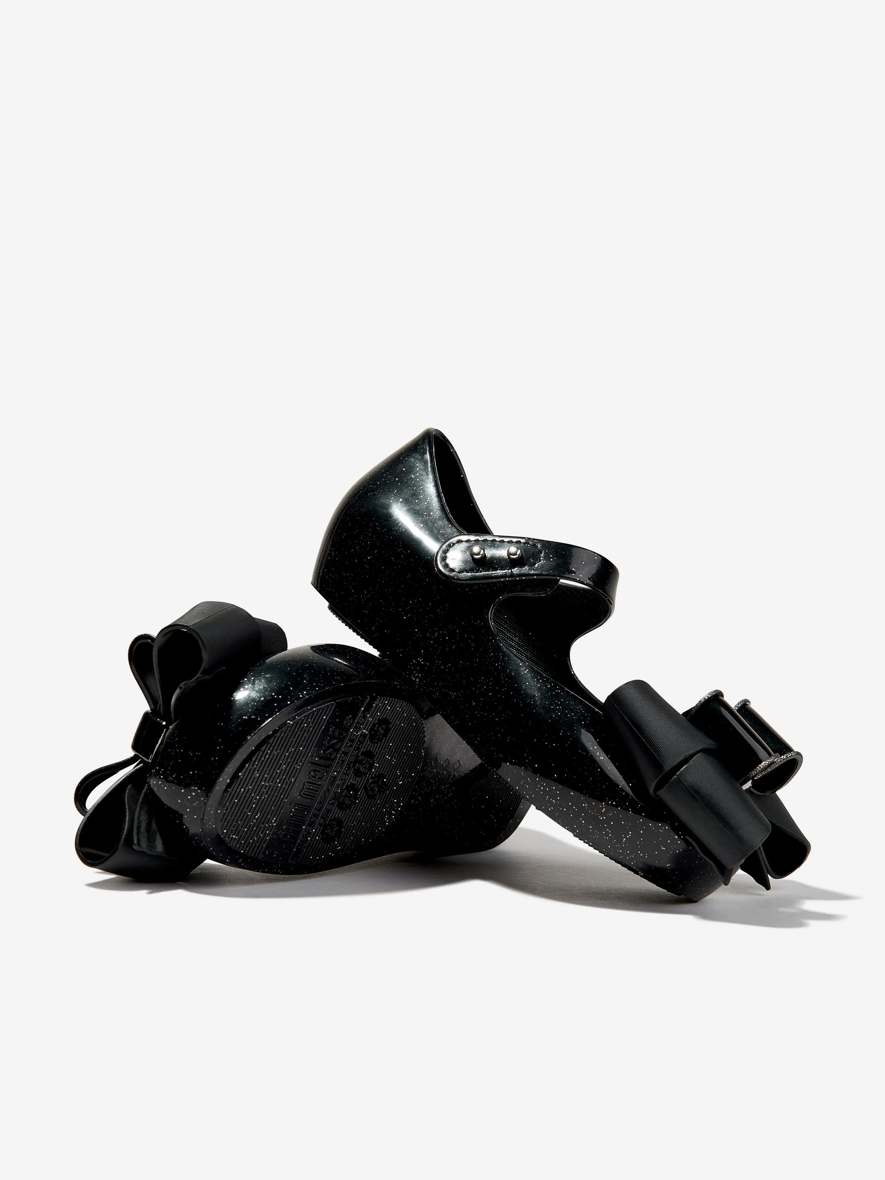 Mini Melissa Mädchen Mini Ultragirl Ballerinas mit großer Schleife in Schwarz