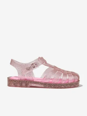 Mini Melissa Mädchen Besitz Glänzende Sandalen in Rosa