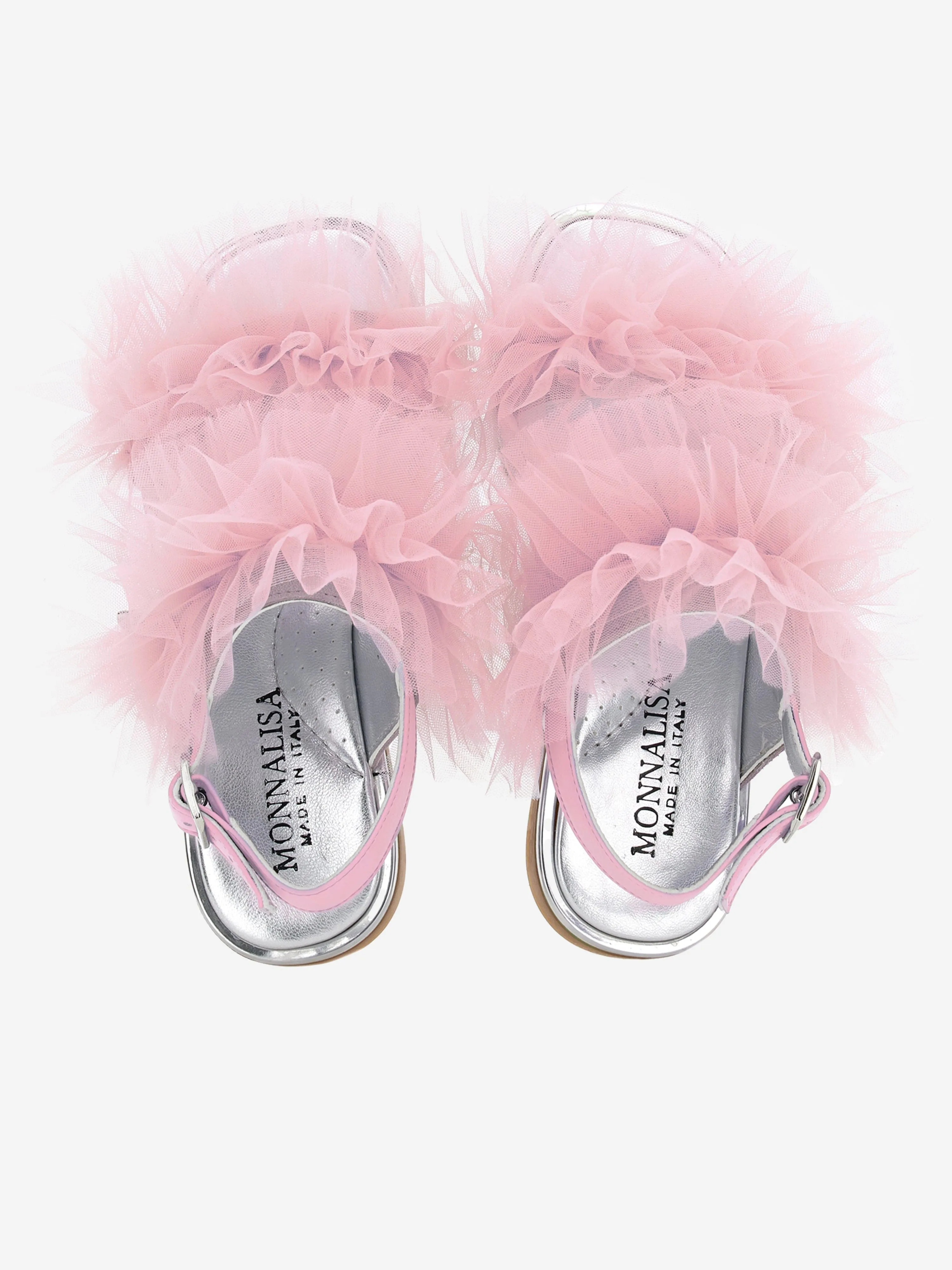 Monnalisa Mädchen Rüschen-Tüll-Sandalen in Rosa