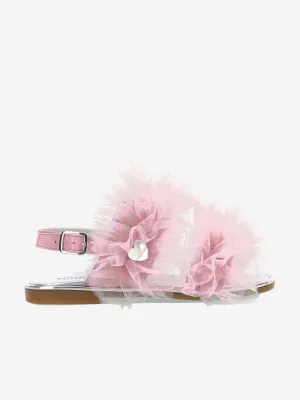 Monnalisa Mädchen Rüschen-Tüll-Sandalen in Rosa