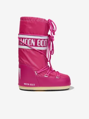 Moon Boot Girls Icon Nylon Schneestiefel in Rosa