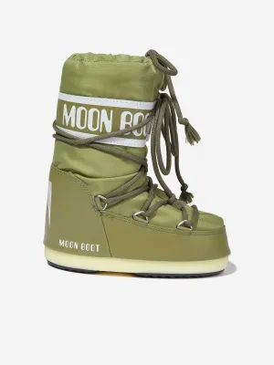 Moon Boot Kids Icon Nylon Schneestiefel in Grün