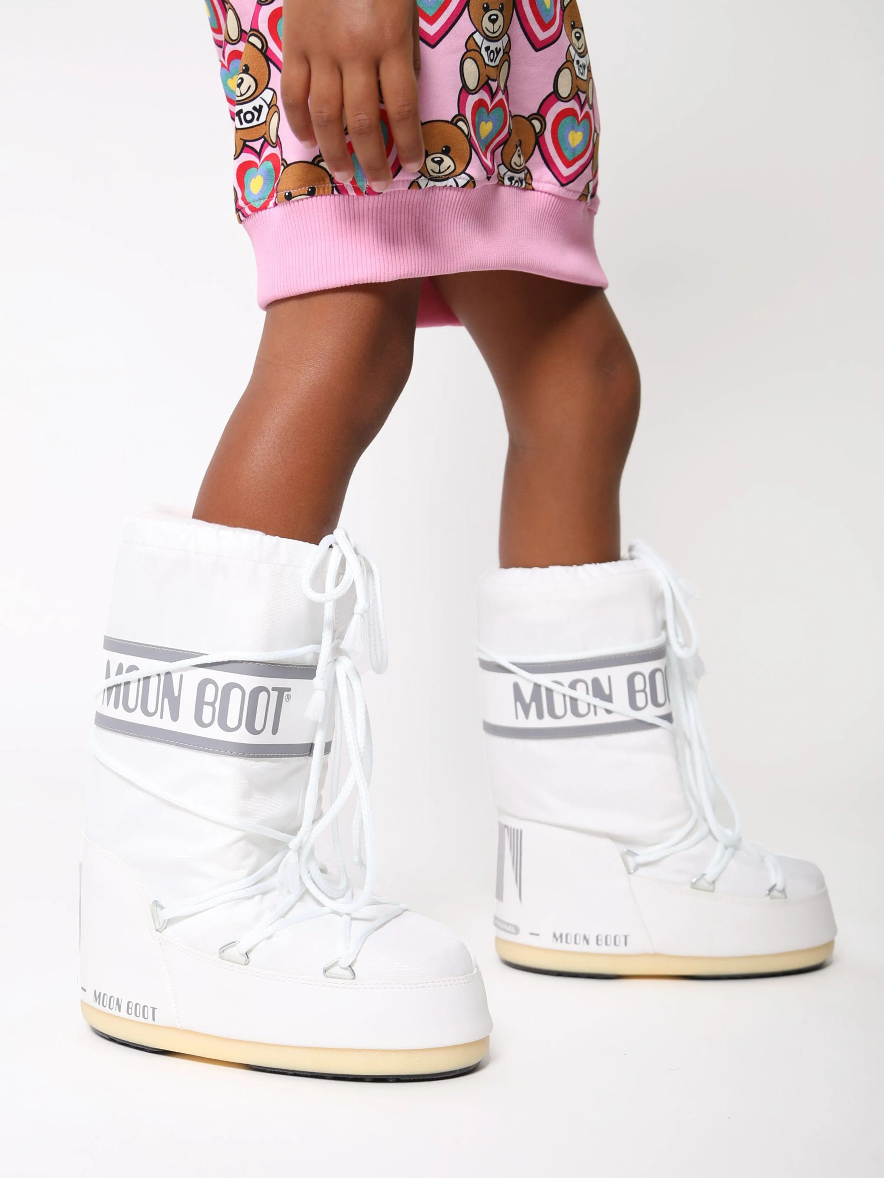 Moon Boot Kids Icon Nylon Schneestiefel in Weiß
