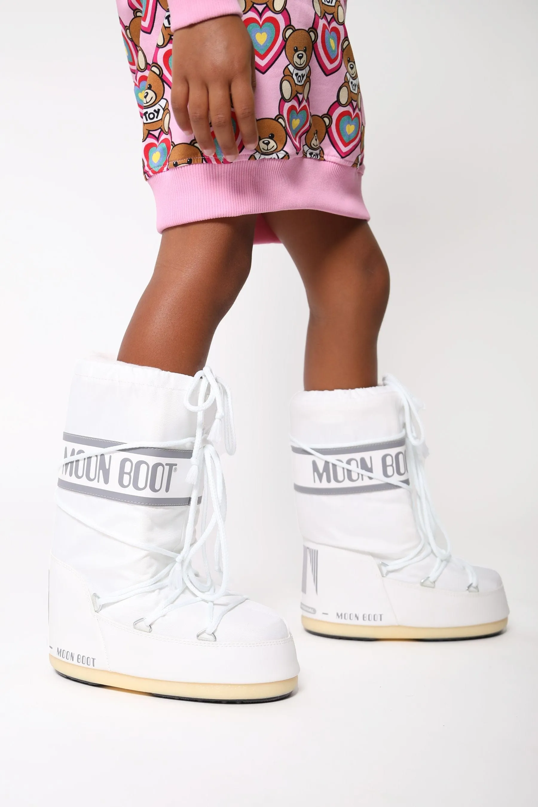 Moon Boot Kids Icon Nylon Schneestiefel in Weiß