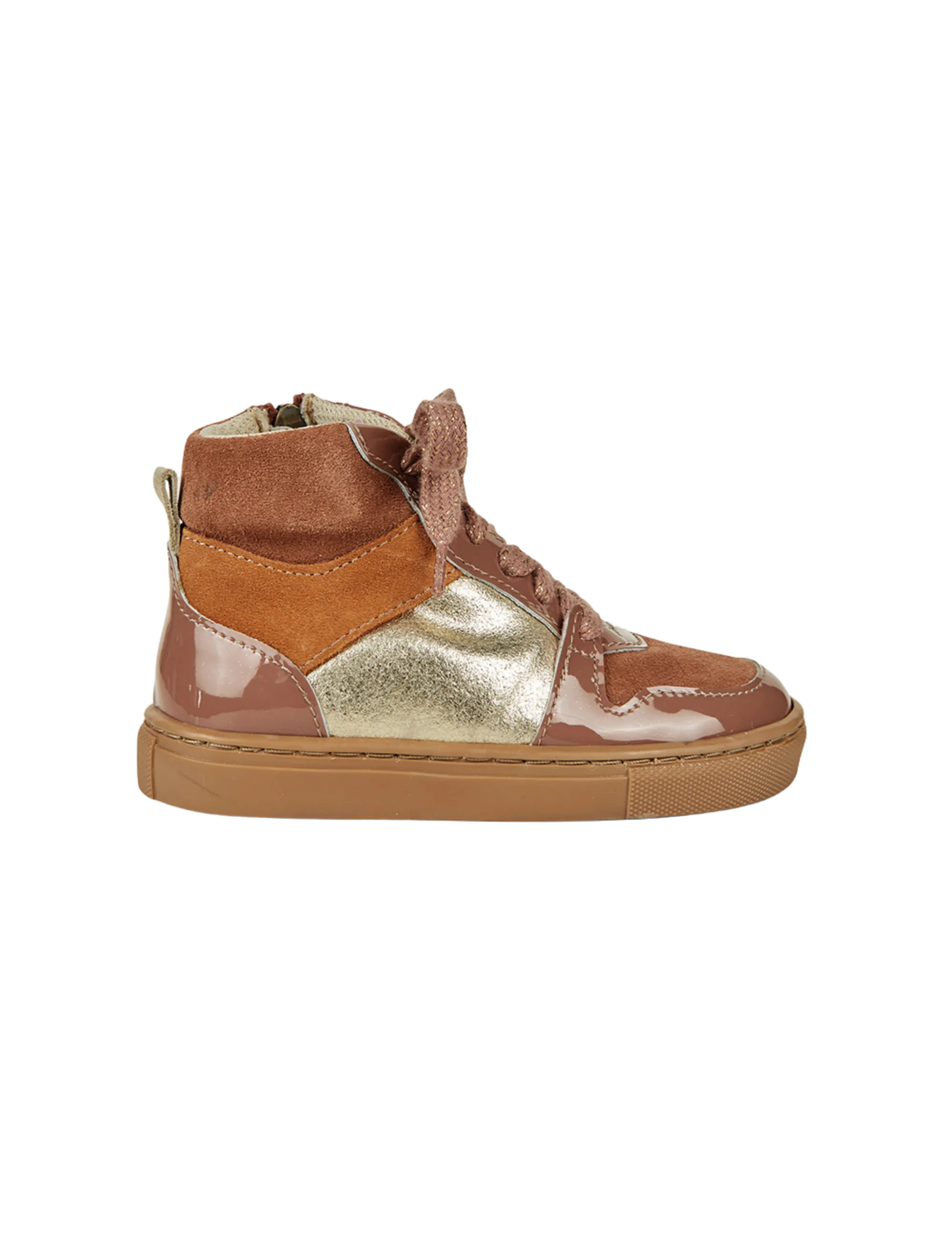 Berg-Sneakerschnürsenkel - Rosenton Glanzleder