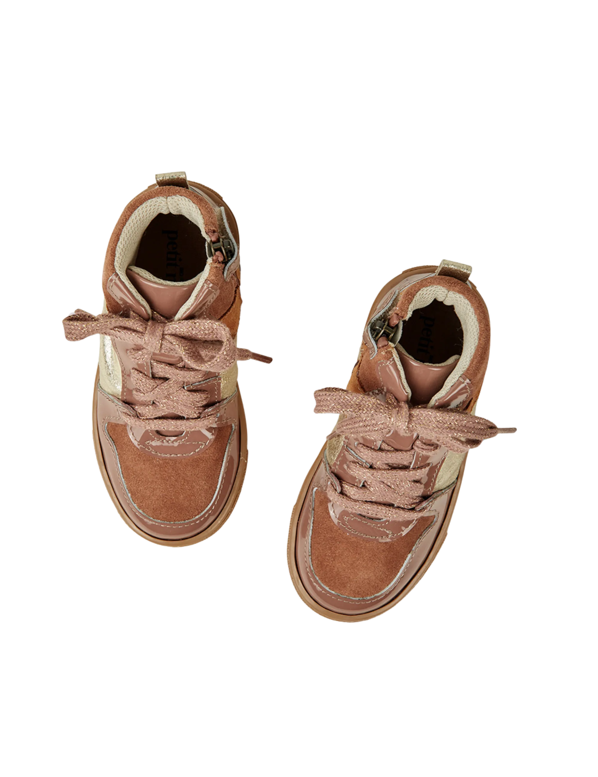 Berg-Sneakerschnürsenkel - Rosenton Glanzleder