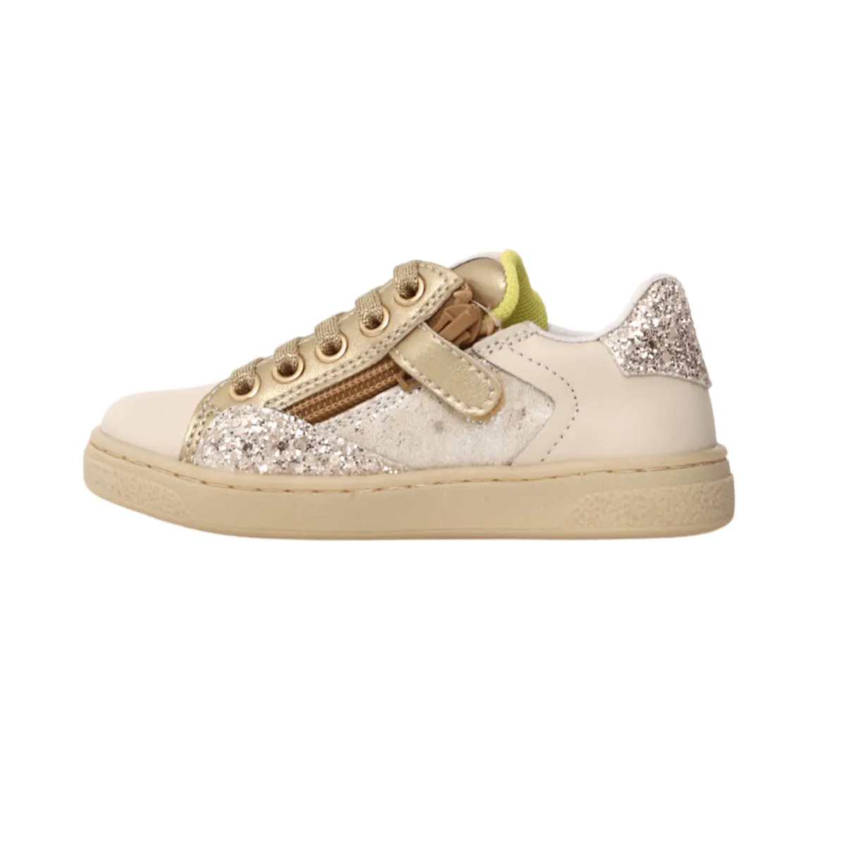 Naturino Mädchen (Größen 27-32) Quar Zip Milch/Platin/Glitzer Naturino Kinderschuhe