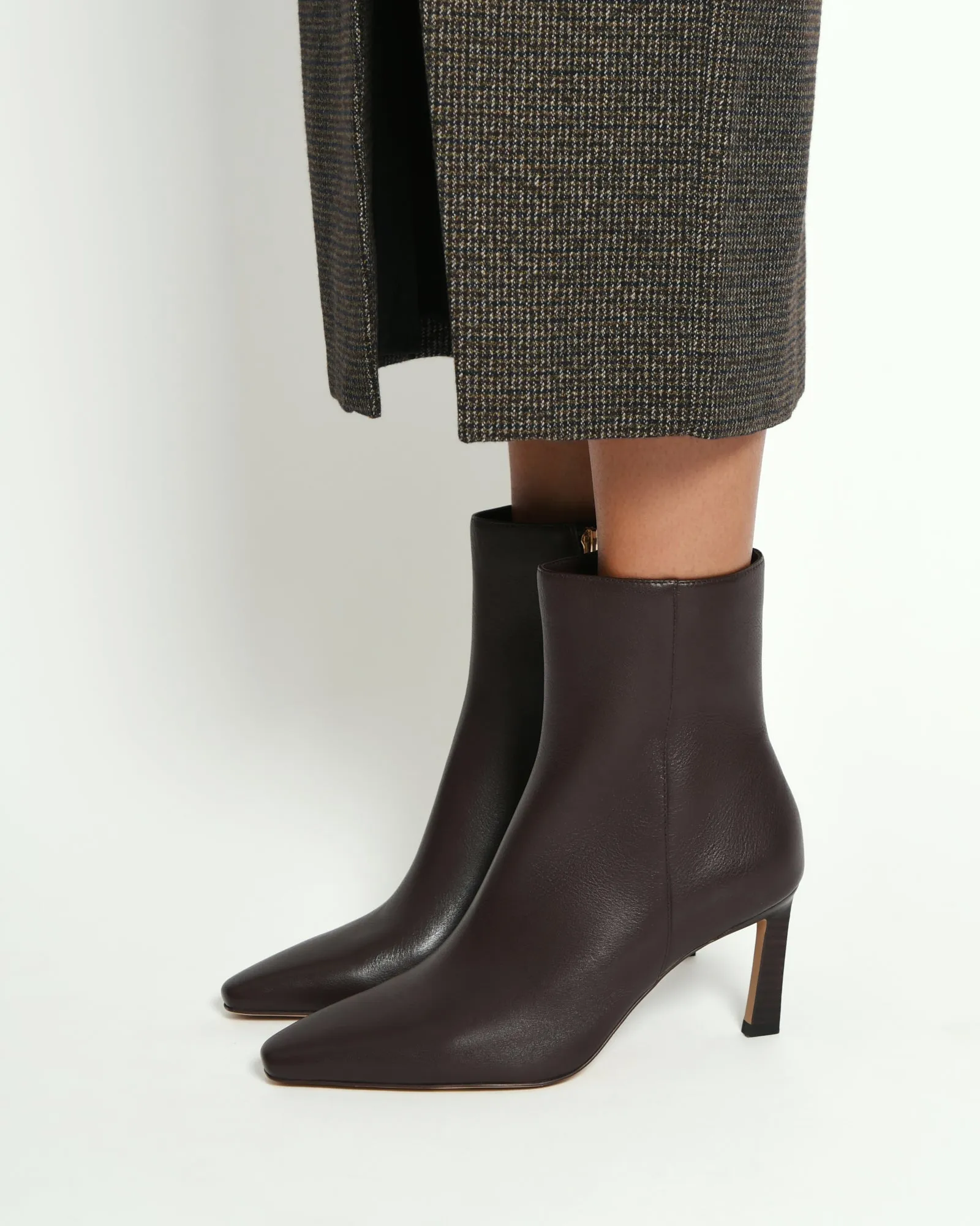 NESSIE MID ANKLE STIEFEL BITTER SCHOKO LEDER