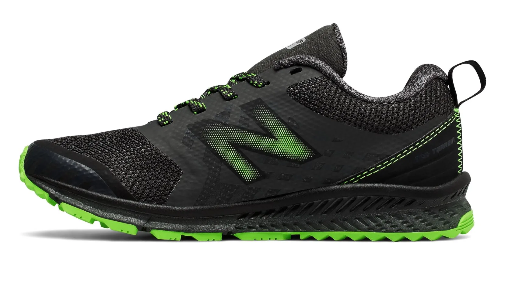 New Balance Schwarz/Energielimette FuelCore NITREL Kinder-Trail-Sneaker